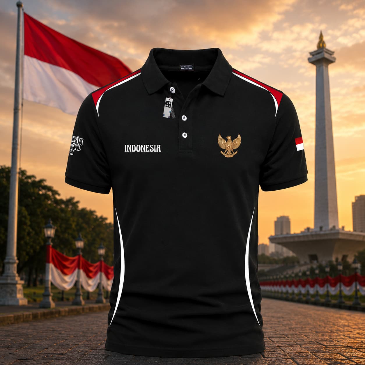 Polo Garuda Hitam Segmented